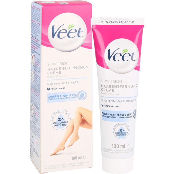 Veet Haarentfernungs-Creme Sensible Haut, 100 ml Creme