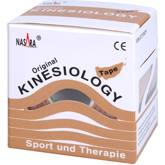 NASARA Kinesiologie Tape 5 cm x 5 m beige, 1 pcs. Ribbon