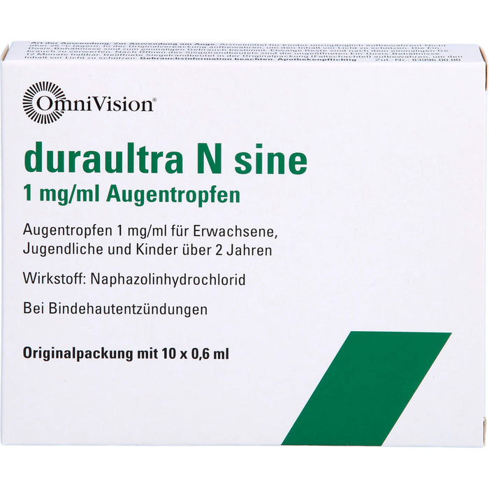 duraultra N sine 1 mg/ml Augentropfen bei Bindehautentzündungen, 10 St. Einzeldosispipetten