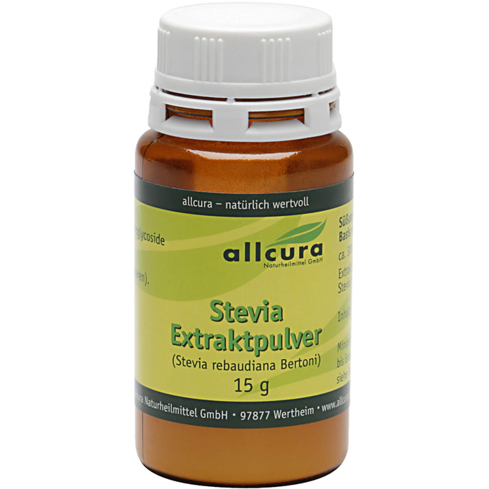 allcura Stevia Extraktpulver, 15 g Poudre