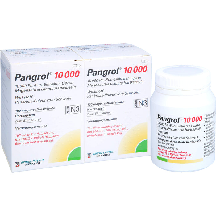 Pangrol 10 000 Ph.-Eur.-Einheiten Lipase Hartkapseln Verdauungsenzyme, 200 pc Capsules