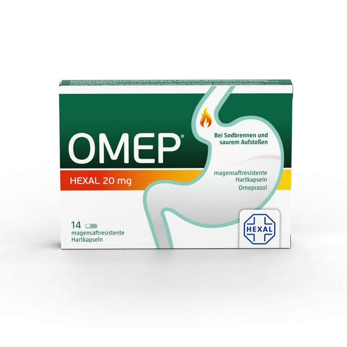 Omep HEXAL 20 mg Hartkapseln bei Sodbrennen, 14 pc Capsules