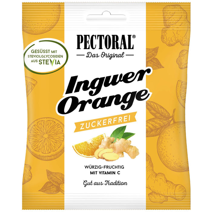 PECTORAL Ingwer Orange Bonbons zuckerfrei, 60 g Candies