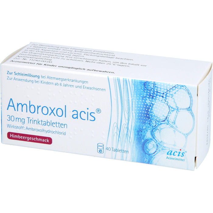 Ambroxol acis 30 mg Trinktabletten zur Schleimlösung bei Atemwegserkrankungen, 40 pc Tablettes