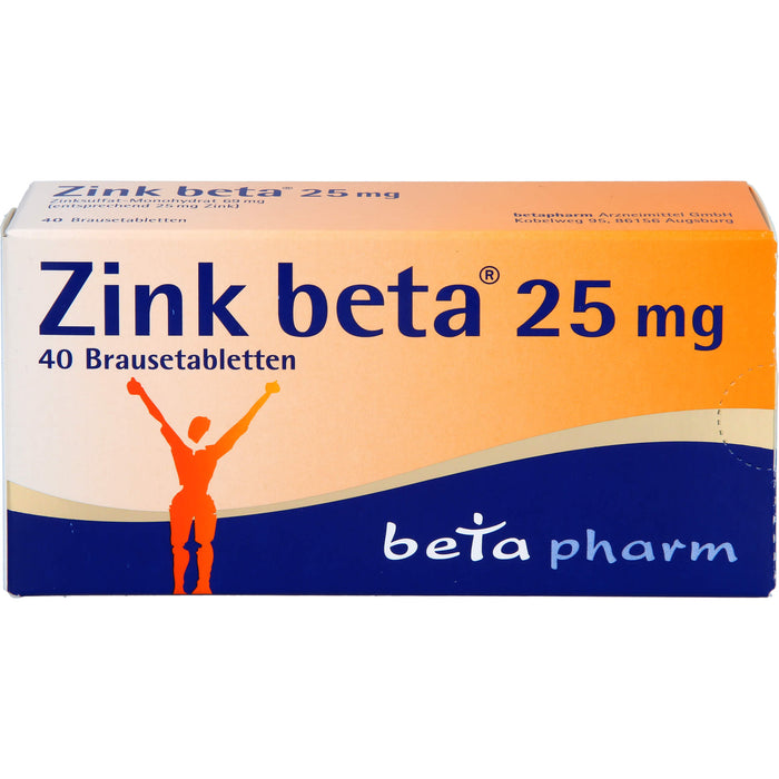 Zink beta 25 mg Brausetabletten, 40 pc Tablettes