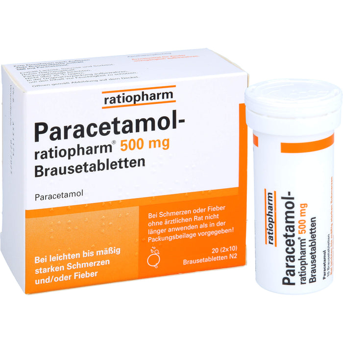 Paracetamol-ratiopharm 500 mg Brausetabletten, 20 pcs. Tablets