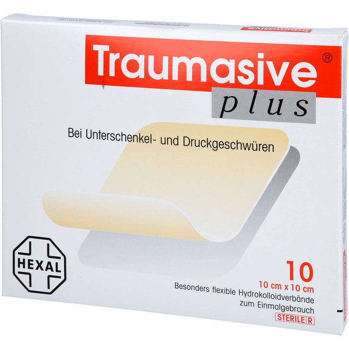 Traumasive plus 10 cm x 10 cm Hydrokolloidverband steril, 10 St. Wundauflagen