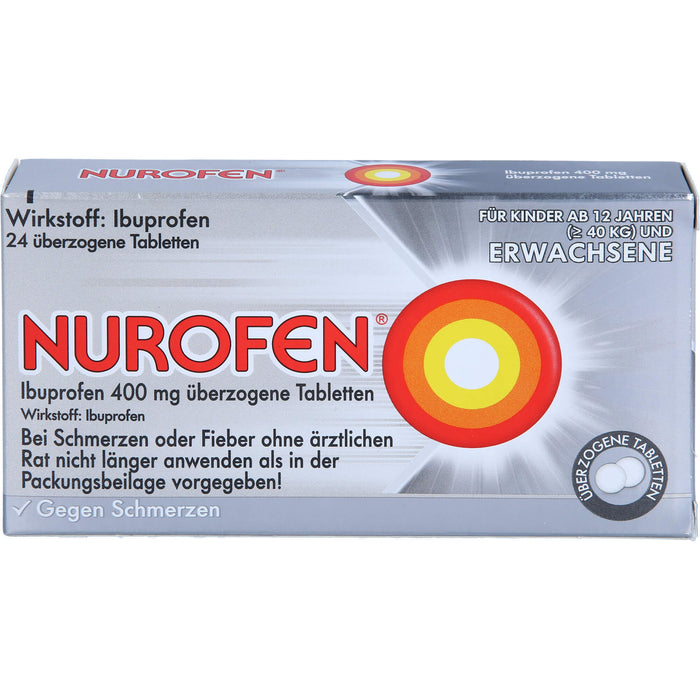 Nurofen Ibuprofen 400 mg Tabletten bei Schmerzen, 24 pc Tablettes