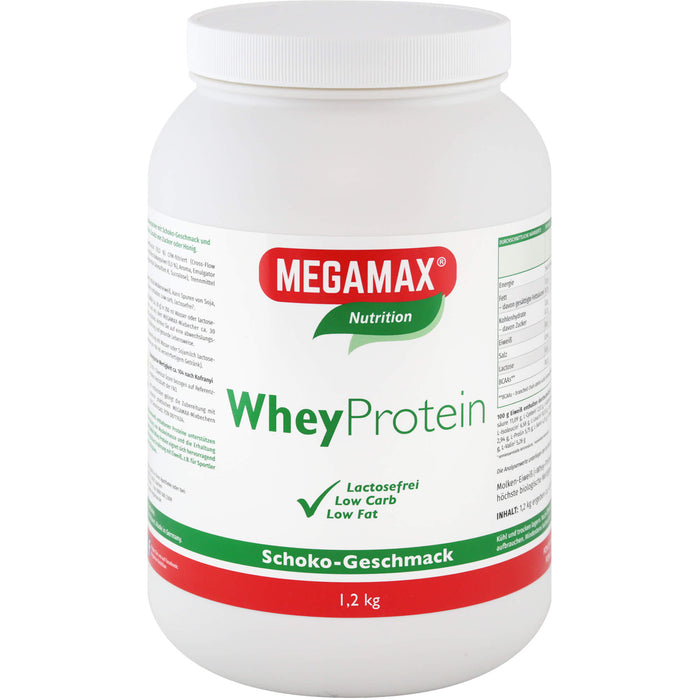 MEGAMAX Nutrition Whey Protein Pulver Schoko-Geschmack, 1200 g Poudre