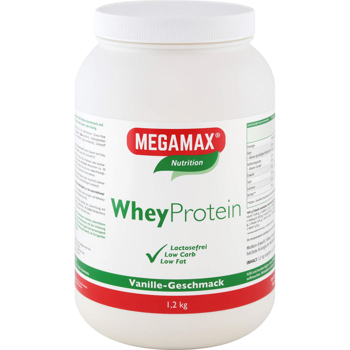 MEGAMAX Nutrition Whey Protein Pulver Vanille-Geschmack, 1200 g Poudre