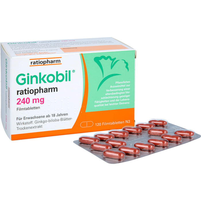 Ginkobil ratiopharm 240 mg Filmtabletten, 120 St FTA