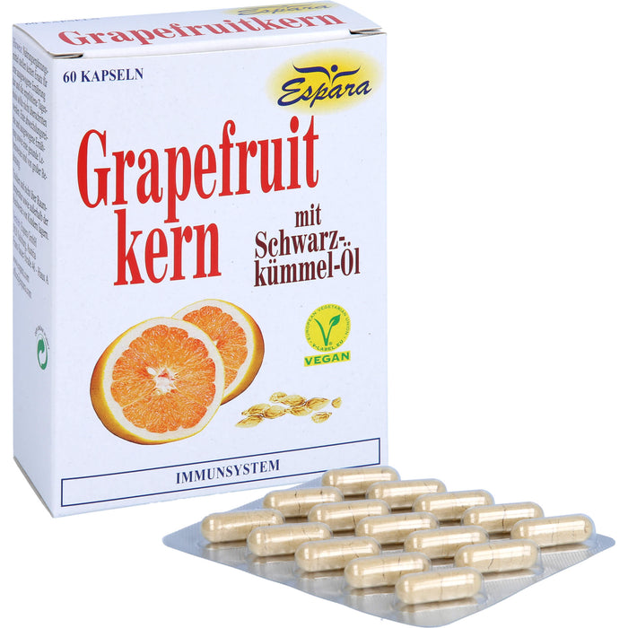 Espara Grapefruitkern mit Schwarzkümmel-Öl Kapseln, 60 pcs. Capsules