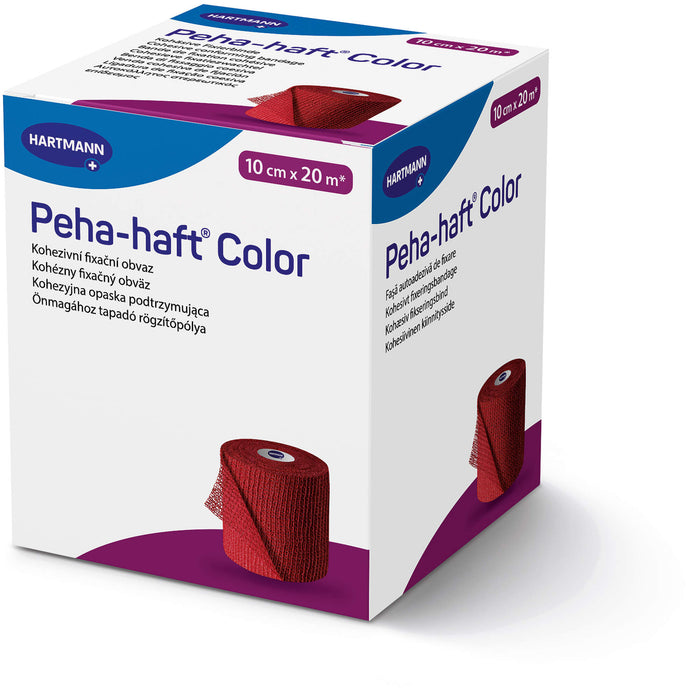 HARTMANN Peha-haft Color Fixierbinde latexfrei 10 cm x 20 m rot, 1 St. Binde