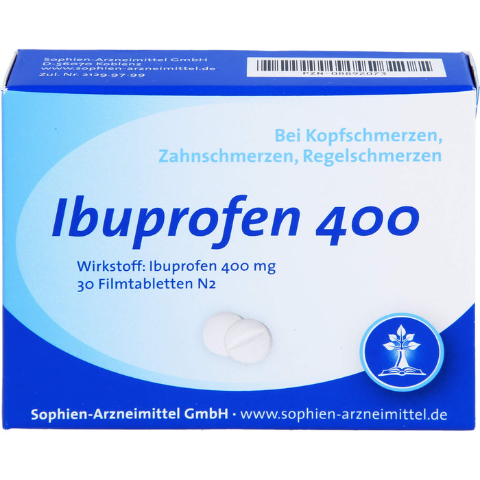 Ibuprofen Sophien 400 Filmtabletten, 30 pc Tablettes