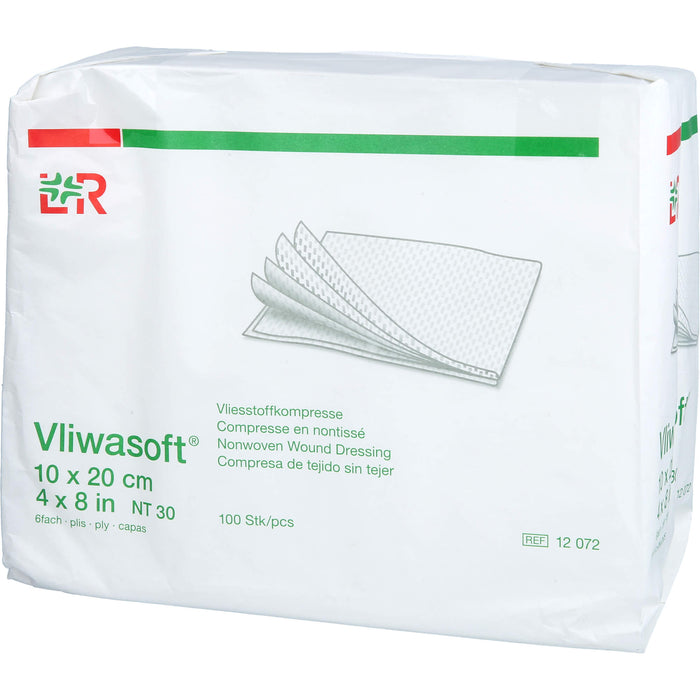 Vliwasoft Vlieskompressen unsteril 10x20cm, 100 St KOM