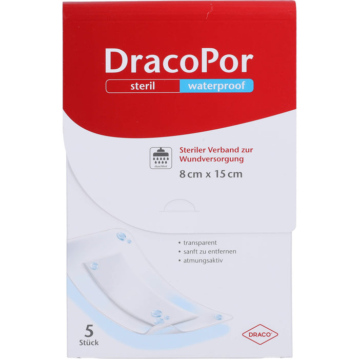 Dracopor Waterproof Wundverband steril 15 cm x 8 cm, 5 pcs. Wound dressings