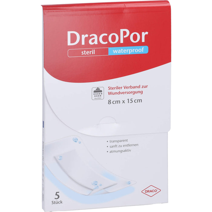 Dracopor Waterproof Wundverband steril 15 cm x 8 cm, 5 pc Pansements