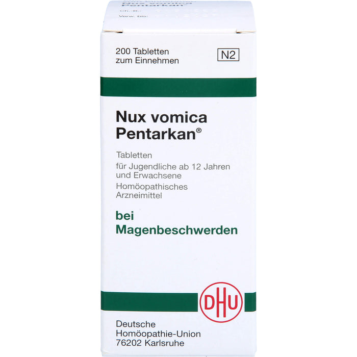 DHU Nux vomica Pentarkan Tabletten bei Magenbeschwerden, 200 St. Tabletten