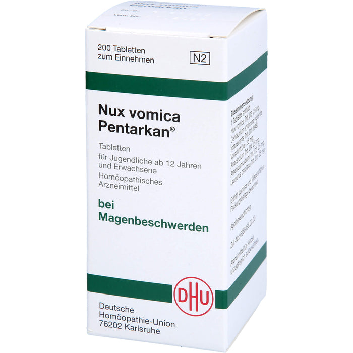 DHU Nux vomica Pentarkan Tabletten bei Magenbeschwerden, 200 pc Tablettes