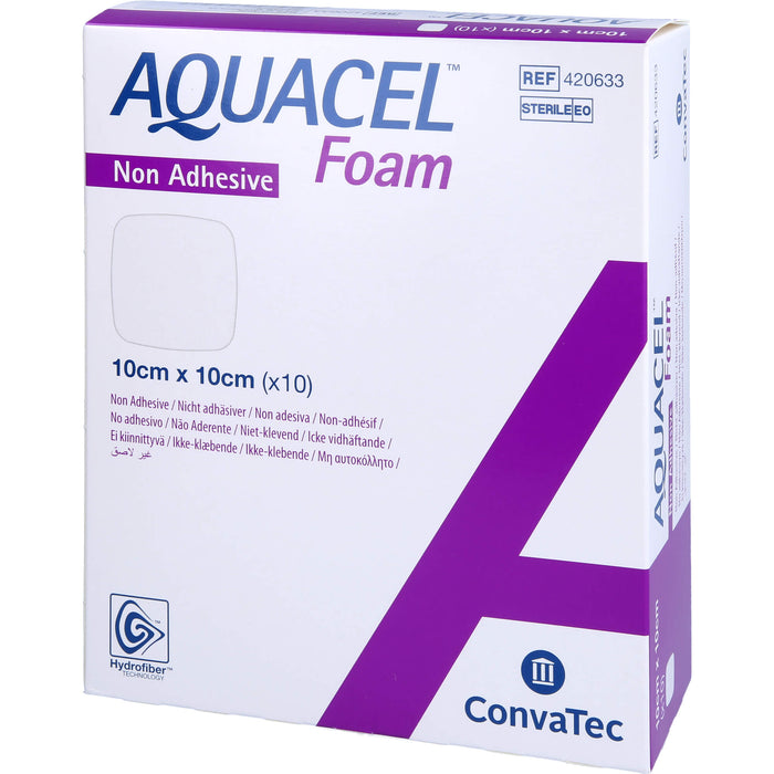 AQUACEL foam Schaumverband mit Hydrofiber 10 x 10 cm, 10 St. Wundauflagen