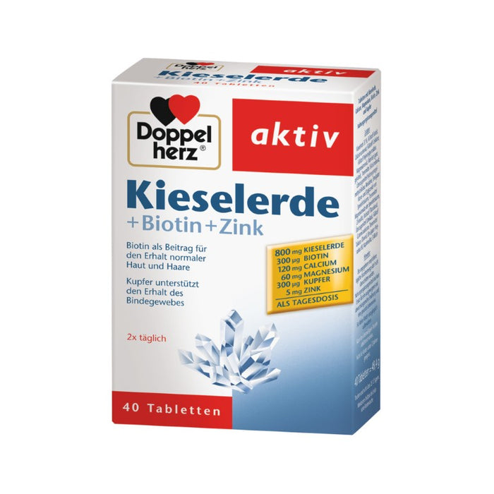 Doppelherz Kieselerde + Biotin + Zink Tabletten, 40 pc Tablettes