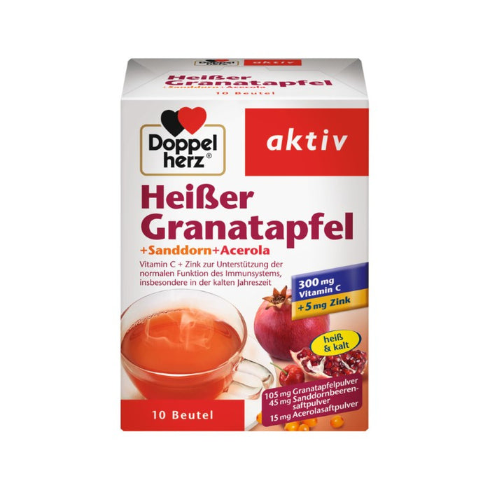 Doppelherz Heißer Granatapfel + Sanddorn + Acerola Pulver, 10 pcs. Sachets