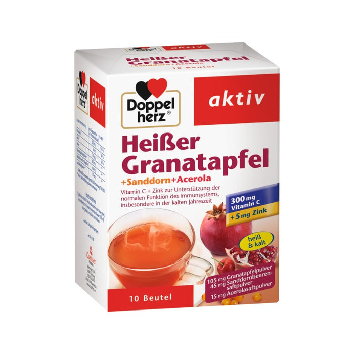 Doppelherz Heißer Granatapfel + Sanddorn + Acerola Pulver, 10 pcs. Sachets