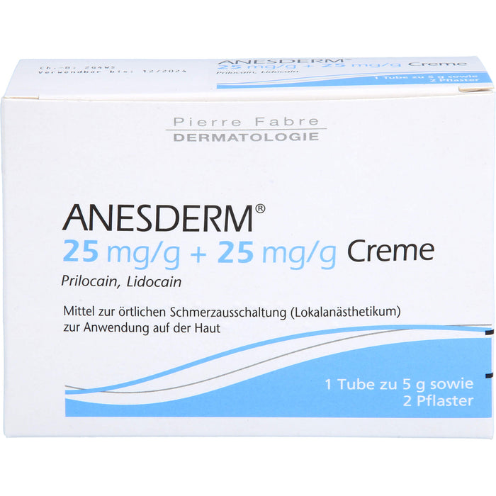 ANESDERM Creme + 2 Pflaster, 5 g Creme