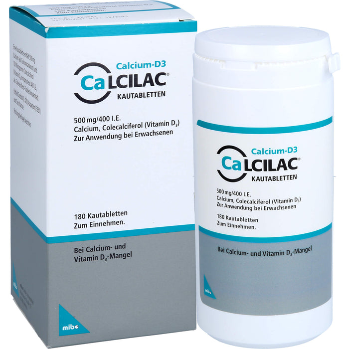 Calcilac Kautabletten 500 mg / 400 I.E., 180 pcs. Tablets