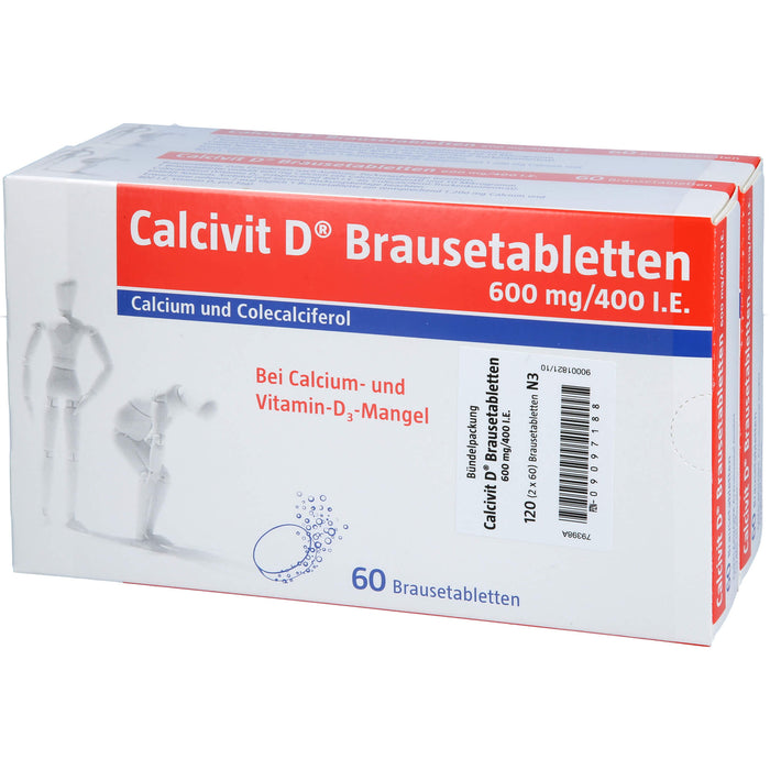 Calcivit D Brausetabletten, 600 mg/400 I.E., 120 St BTA