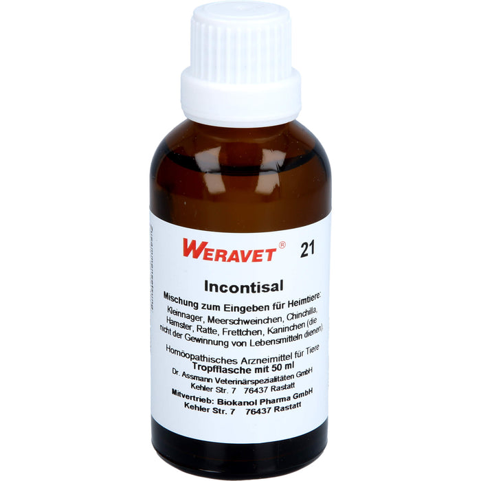 Weravet 21 Incontisal Mischung für Heimtiere, 50 ml Solution