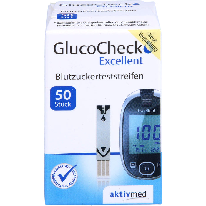 GlucoCheck Excellent Teststreifen, 50 pc Bandelettes réactives