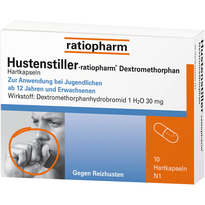 Hustenstiller-ratiopharm Dextromethorphan Hartkapseln, 10 pc Capsules