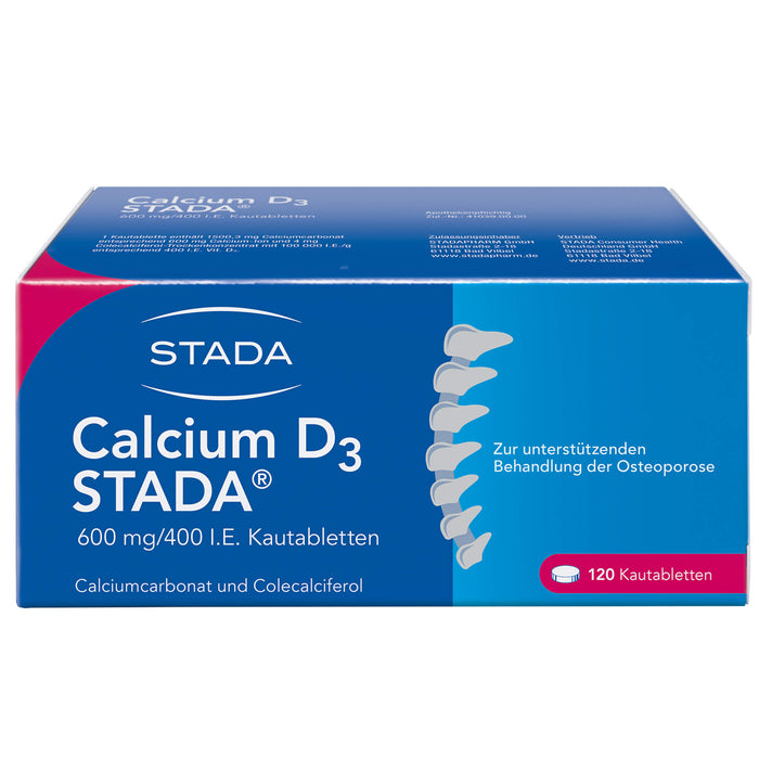 Calcium D3 STADA 600 mg/400 I.E. Kautabletten, 120 St. Tabletten