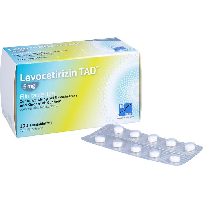 Levocetirizin TAD 5 mg Filmtabletten bei Allergien, 100 St. Tabletten