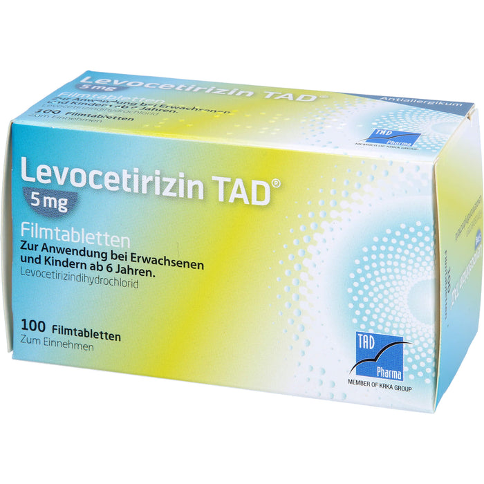 Levocetirizin TAD 5 mg Filmtabletten bei Allergien, 100 pcs. Tablets