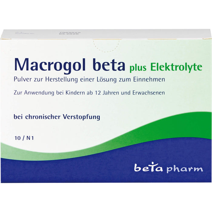 Macrogol beta plus Elektrolyte, Pulver zur Herstellung einer Lösung zum Einnehmen, 10 pcs. Sachets