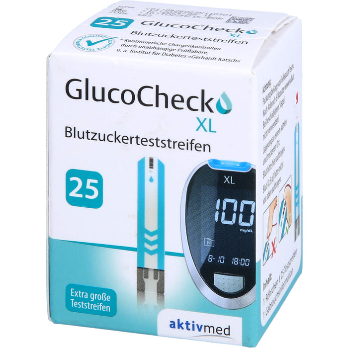 GlucoCheck XL Blutzuckerteststreifen, 25 pcs. Test strips