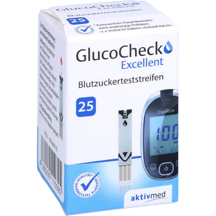 GlucoCheck Excellent Blutzuckerteststreifen, 25 St. Teststreifen