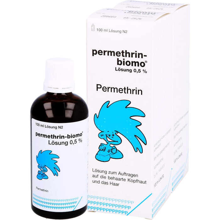 permethrin-biomo Lösung 0,5% zur Behandlung des Kopfhaares bei Befall mit Läusen, 200 ml Solution