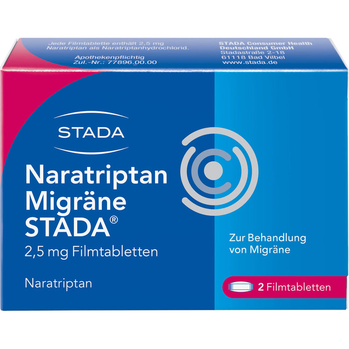 Naratriptan Migräne STADA 2,5 mg Filmtabletten, 2 pc Tablettes