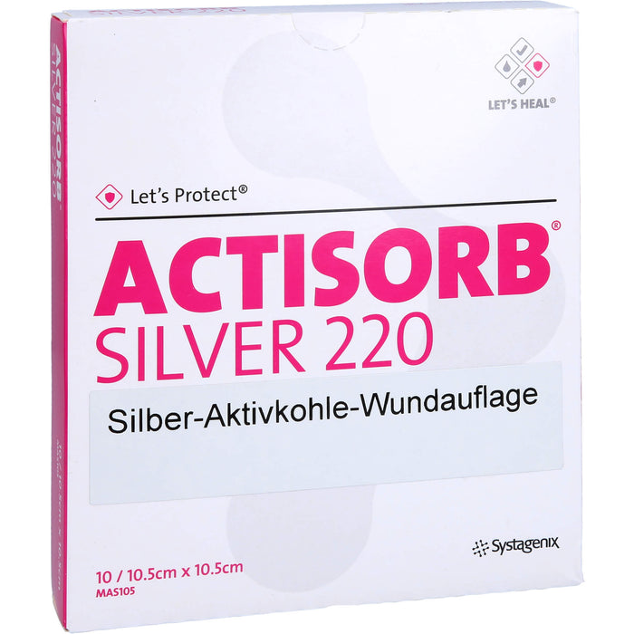 ACTISORB 220 Silver 10,5x10,5cm steril Kompressen, 10 St KOM