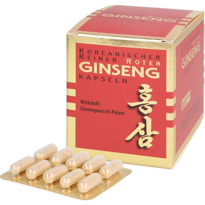 Koreanischer Reiner Roter Ginseng Wurzelpulv 300mg, 100 St. Kapseln