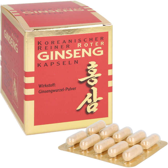 Koreanischer Reiner Roter Ginseng Wurzelpulver 300 mg Kapseln, 100 pc Capsules