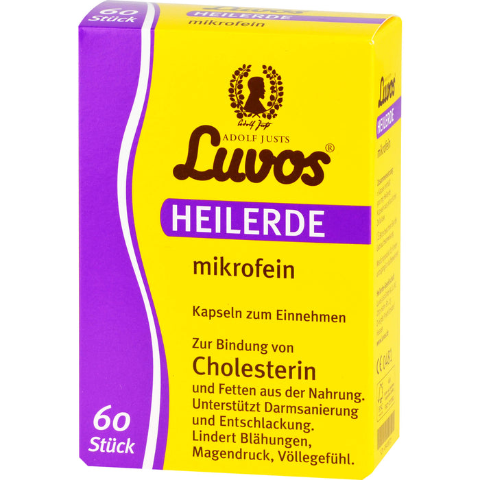 Luvos Heilerde mikrofein Kapseln zur Bindung von Cholesterin, 60 pc Capsules