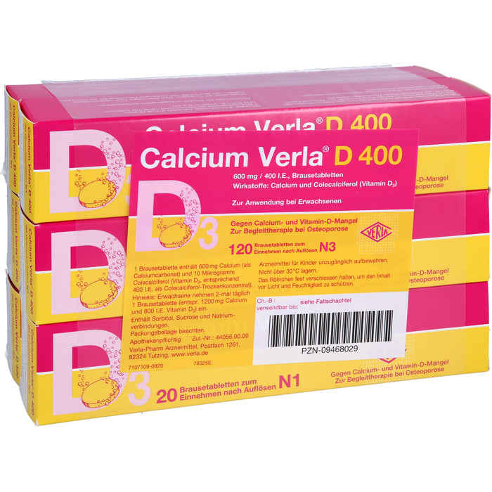 Calcium Verla D 400, Brausetabletten, 120 St BTA