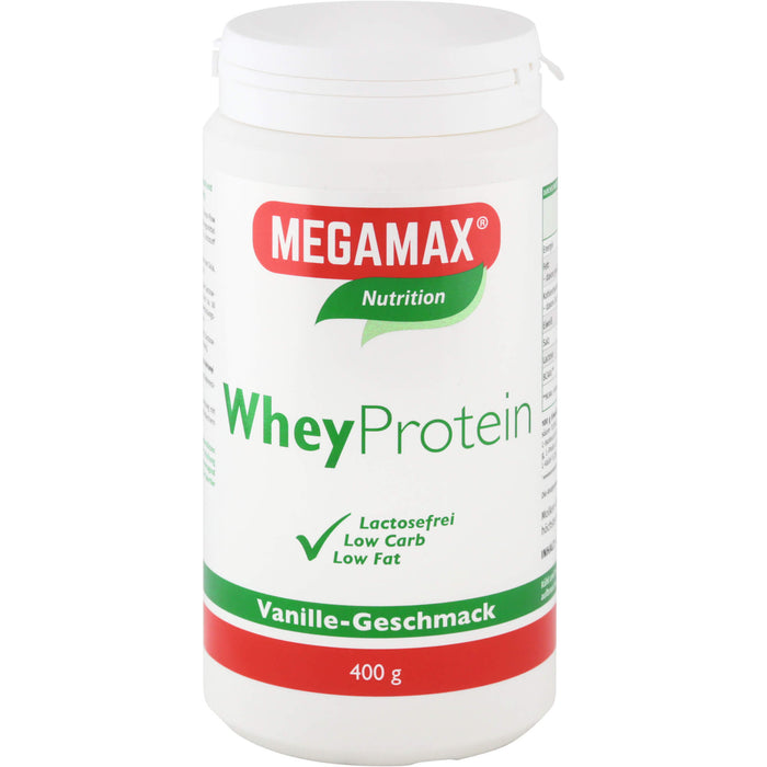 MEGAMAX Basic & Active Whey Protein Molkeneiweiß Pulver Vanille-Geschmack, 400 g Poudre