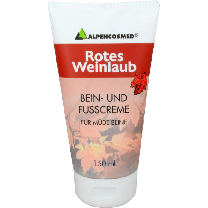 ALPENCOSMED Rotes Weinlaub Bein- und Fußcreme, 150 ml Crème