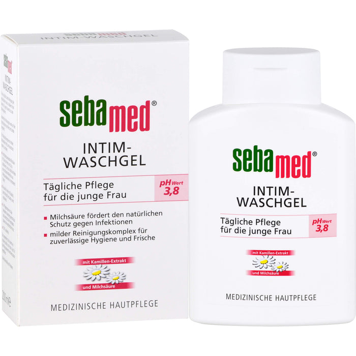 Sebamed Intim Waschgel pH 3,8 für die natürlich sanfte Reinigung der empfindlichen Haut im äußeren Intimbereich, 200 ml Gel