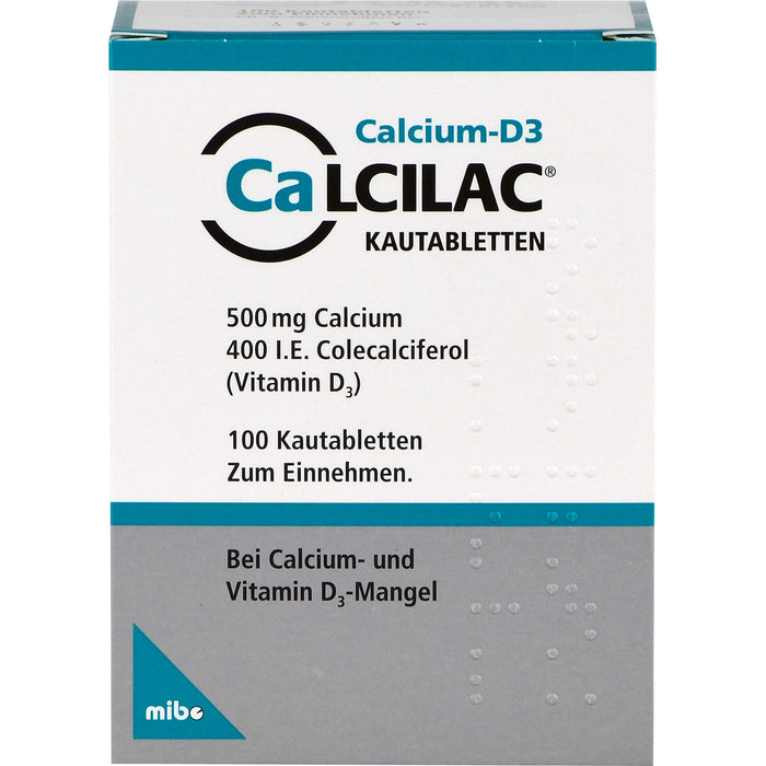 Calcilac Kautabletten 500 mg/400 I.E., 100 St KTA